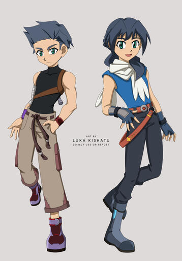 Example of two full body renders in simple poses.