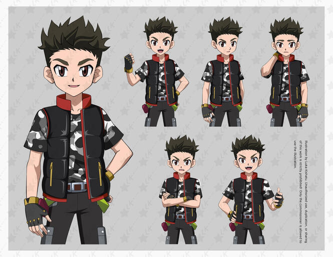 Example of half body sprites with multiple expressions and partially changed simple poses.