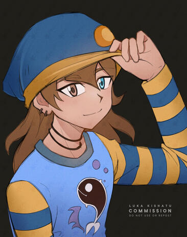 Example of a bust up simple colored sketch.