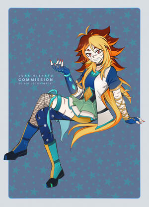 Example of a full body simple colored sketch.