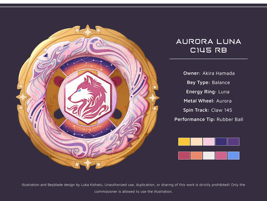 [Reference Sheet] Example of a full front view custom beyblade design.